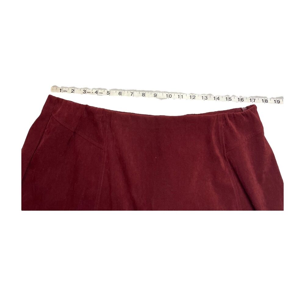 Sag Harbor 2-Piece Skirt Suit Women's 16 Maroon Stretch Collared Elastic Waist - Picture 11 of 12
